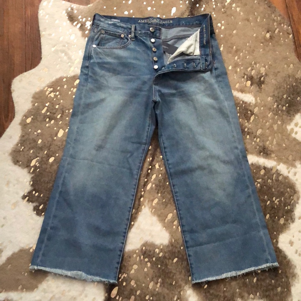 AE wide leg cropped jean